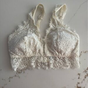Aerie Elegant Lace Bralette in Cream